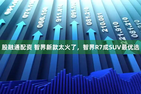 股融通配资 智界新款太火了，智界R7成SUV最优选