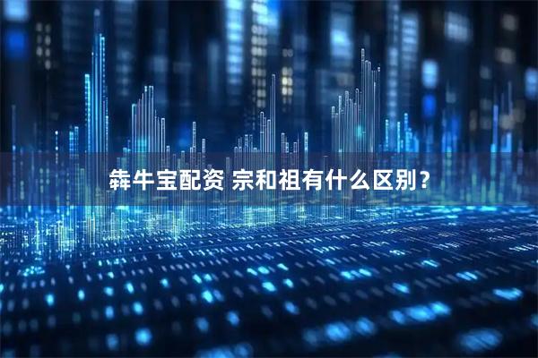 犇牛宝配资 宗和祖有什么区别？